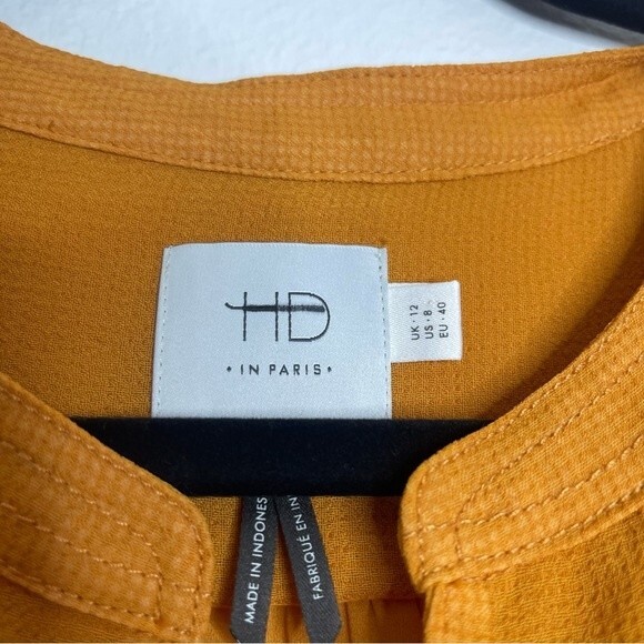 Anthropologie HD in Paris Mustard Yellow Blouse Size 8 - Picture 5 of 7